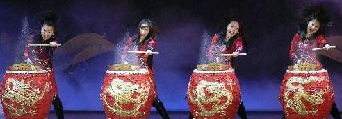 湖北武汉女子水鼓表演 湖北武汉女子水鼓表演